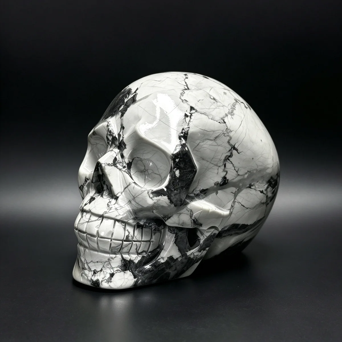 4.55″ Howlite Crystal Skull — CS-260013